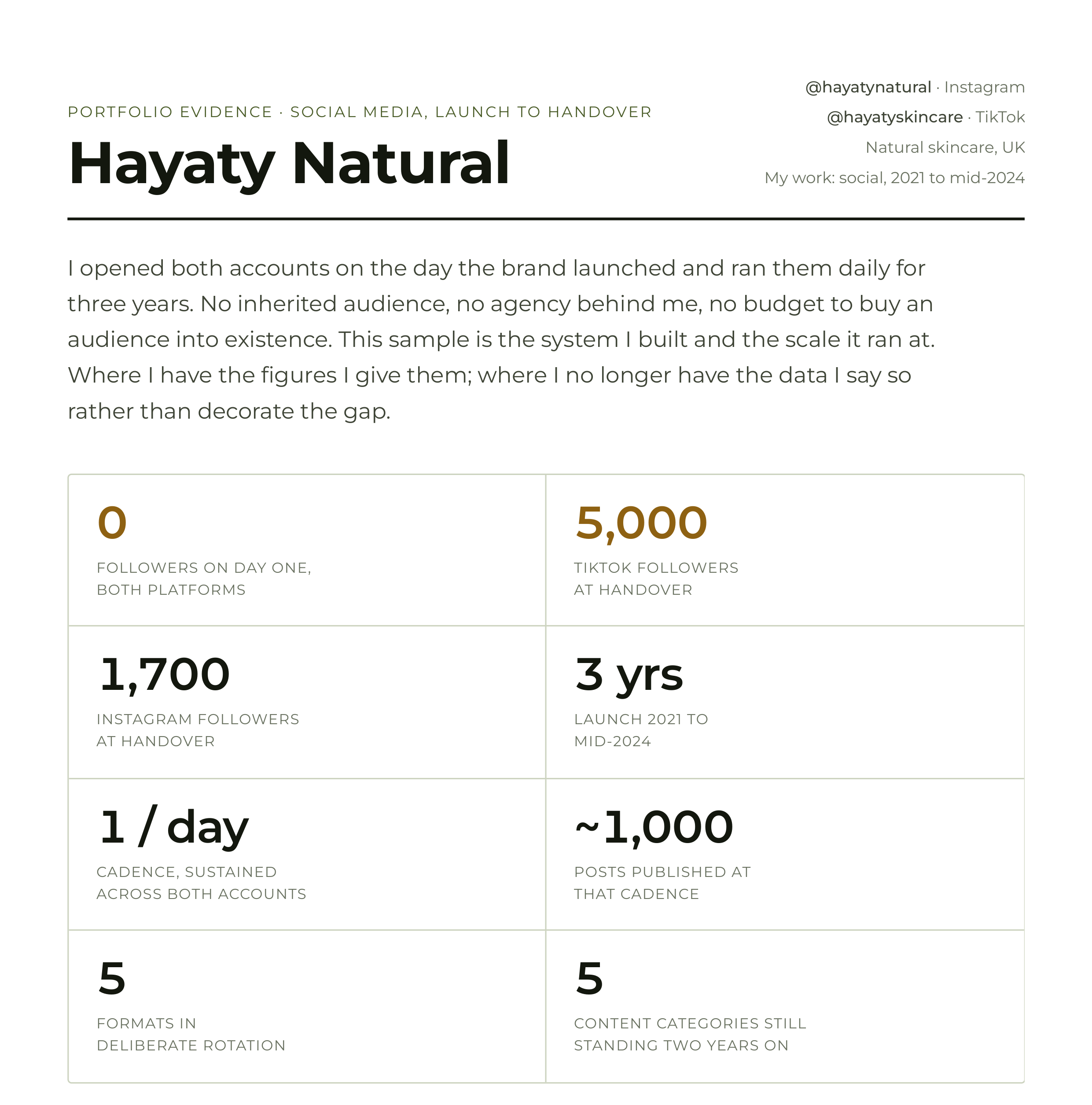 Hayaty Natural social media case study cover